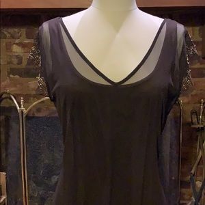 Mixit brown sheer flapper dress